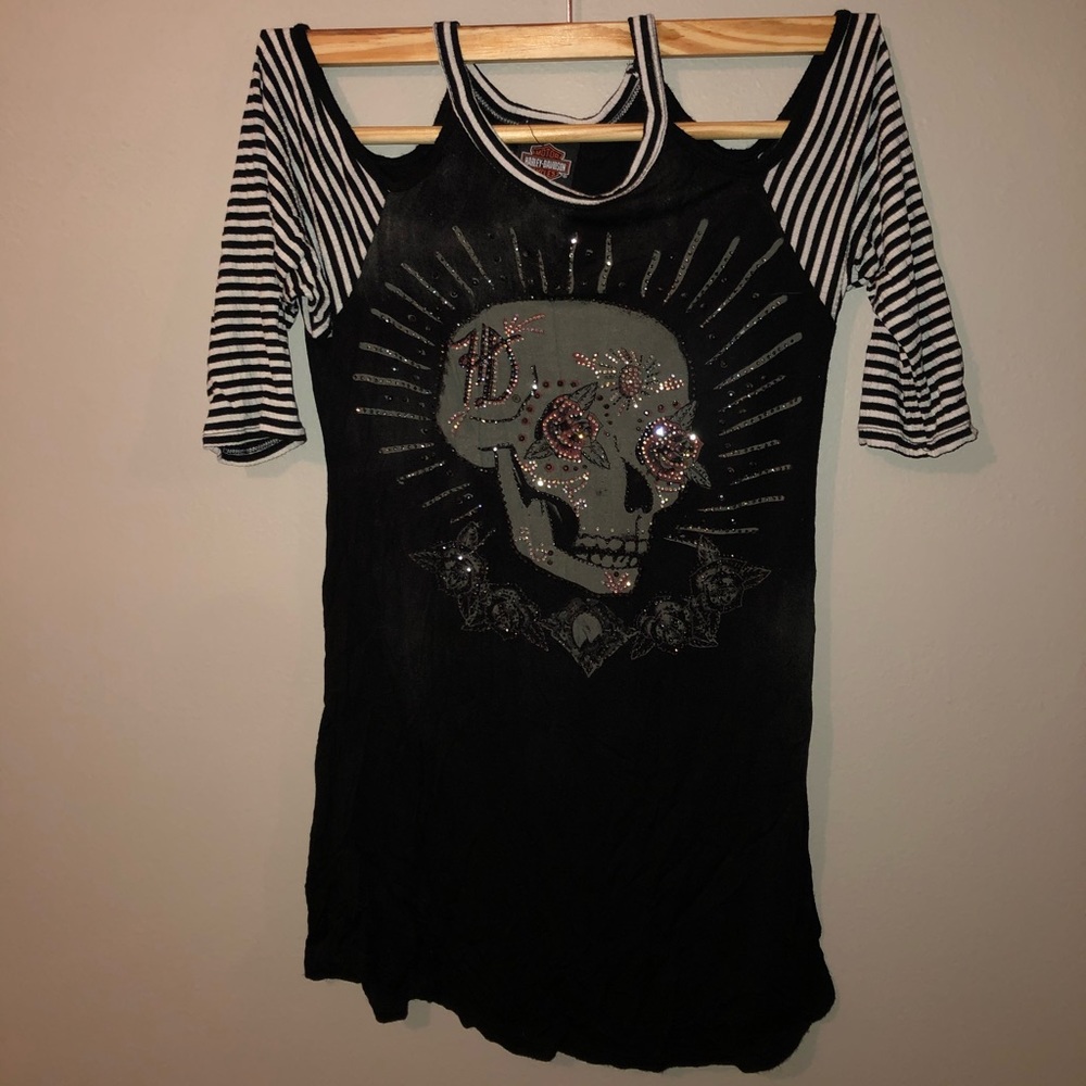 Harley-Davidson Cold Shoulder 3/4 Sleeve